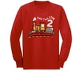 thumbnail image 1 of 2 Year Old Boy 2nd Birthday Outfit Two Train Toddler Kids Long sleeve T-Shirt 3T Red, 1 of 3