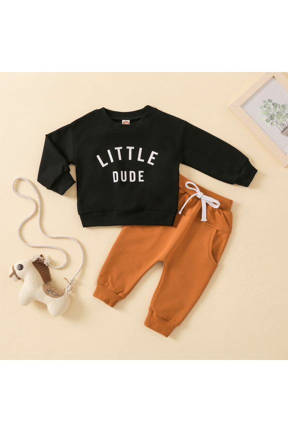 2 Year Old Boy Clothes Winter Sets Baby Boy Clothes Letters Embroidered Baby Sweatshirt Romper Waffle Pants Set Boy Fall Winter Outfits