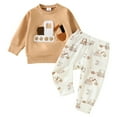 thumbnail image 1 of 2 Year Old Boy Clothes Winter Sets Toddler Baby Boy Fall Winter Clothes Crewneck Sweatshirt Long Sleeve Trucks Shirt and Pants Cute Boys Outfits, 1 of 8