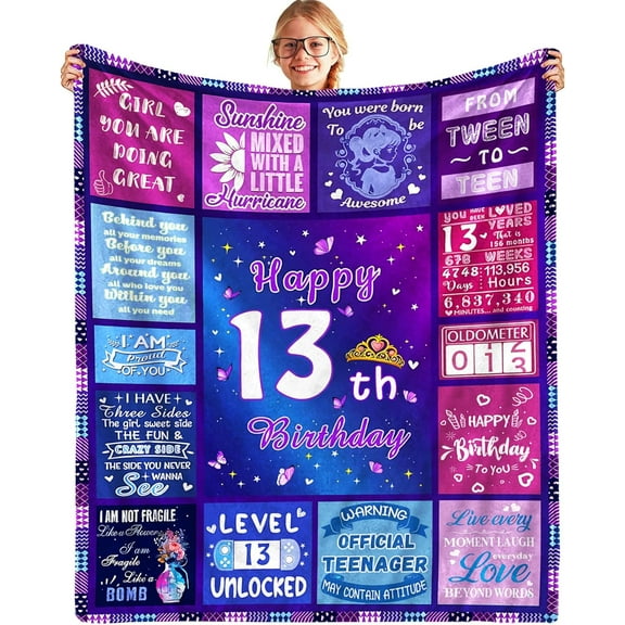 2 Year Old Girl Birthday Gifts - Ultra Soft Blanket for Two Year Old Birthday Decorations,Gifts for 2 Year Old Baby Girl Celebration Fleece Throw Blanket 50"x40"