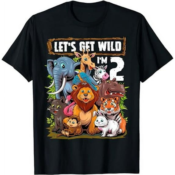 2 Year Old Zoo Birthday Safari Jungle Animals 2nd Birthday T-Shirt