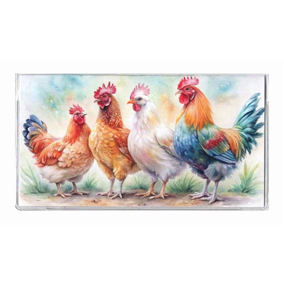2 Year Watercolor Chickens 2026 - 2027 Pocket Calendar Planner with Note Pad