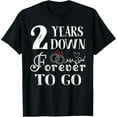 thumbnail image 1 of 2 Years Down Forever to Go Couple 2nd Wedding Anniversary T-ShirtMen's and women's gift, black and white T-shirt, size: Extra large S-4XL, 1 of 4