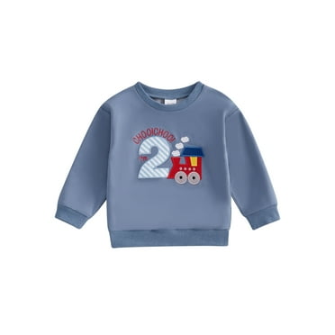 2 Years Old Baby Boy Sweatshirt Long Sleeve Crew Neck Embroidery Letters Infant Hoodie Fall Clothes