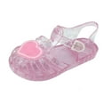 thumbnail image 1 of 2 Years Summer Sandals For Little Girls Toddler Shoes Baby Girls Cute Fruit Jelly Colors Hollow Out Non-slip Soft Sole Beach Roman Sandals Pink, 1 of 7