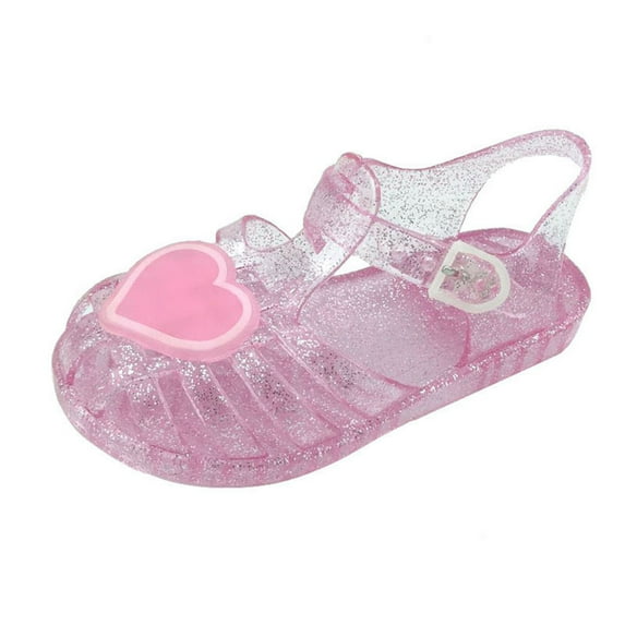 2 Years Summer Sandals For Little Girls Toddler Shoes Baby Girls Cute Fruit Jelly Colors Hollow Out Non-slip Soft Sole Beach Roman Sandals Pink
