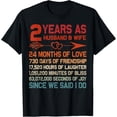 thumbnail image 1 of 2 Years as Husband & Wife 2nd Anniversary Gift for Couple T-Shirt, 1 of 4