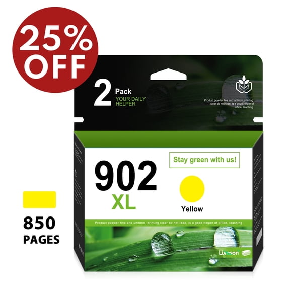 2 Yellow 902XL Ink Cartridge Replacement for HP T6M10AN Officejet Pro 6971 6975 6978 Printer