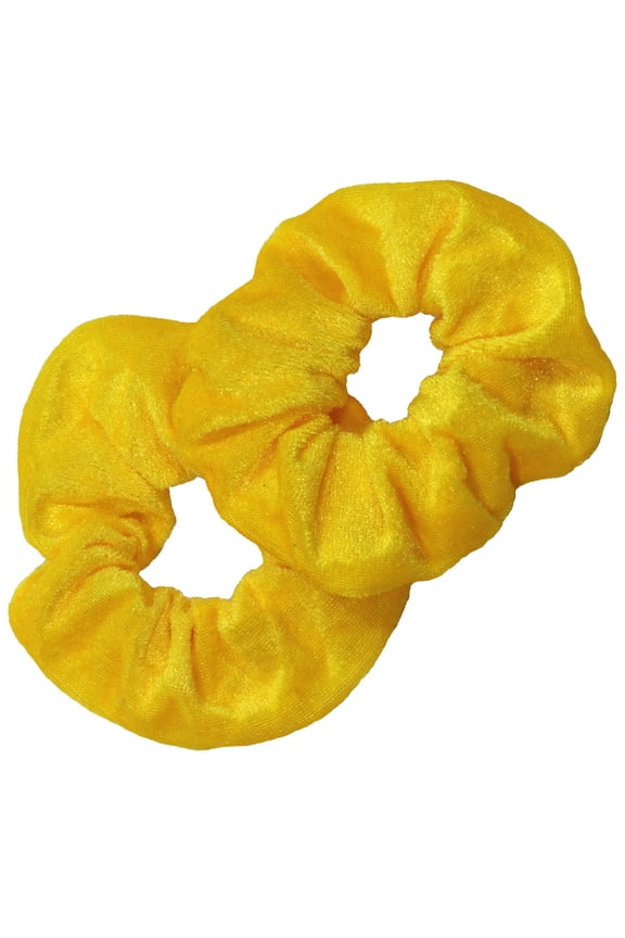 2 Yellow Scrunchies for Woman Premium Velvet Hair Accessories Srunchy Ties Elastic Ouchless Scrunchie Bands
