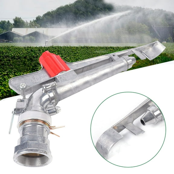 2" Zinc Alloy Irrigation Sprinkler Large Area Watering Spray Gun 360°Adjustable Spraying, High Pressure