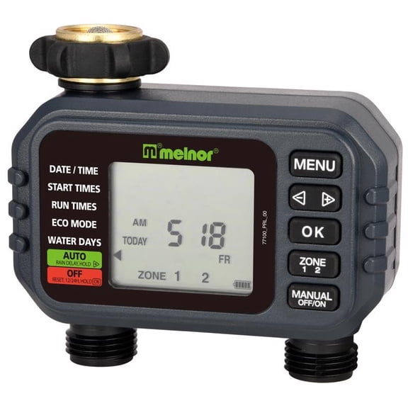 Melnor 2 Zone Hydrologic Timer Residential Use, Standard Application