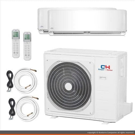 2 Zone Mini Split 12000 12000 Ductless Air Conditioner Pre-Charged Dual Zone Mini Split 22.5 Seer