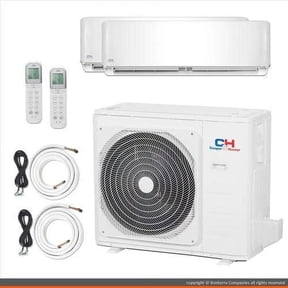 2 Zone Mini Split 12000 18000 Ductless Air Conditioner Pre-Charged Dual Zone Mini Split 23.8 Seer