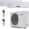 thumbnail image 1 of 2 Zone Mini Split 18000 24000 Ductless Air Conditioner Pre-Charged 21 Seer Dual Zone Mini Split, 1 of 9