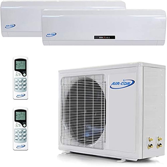 2 Zone Mini Split 18000 24000 Ductless Air Conditioner Pre-Charged 21 Seer Dual Zone Mini Split