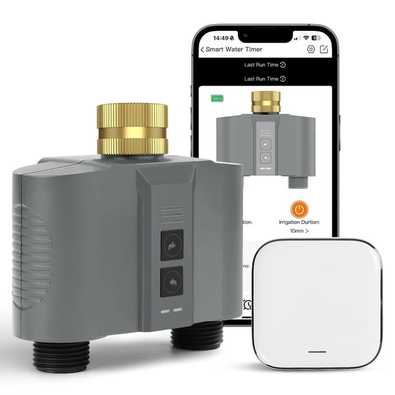 2-Zone WiFi Smart Sprinkler Timer Smart Water Timer for Garden Hose Brass Inlet Water Hose Timer Outdoor Manual/Automatic Drip Irrigation Timer