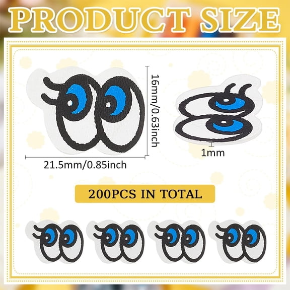 2 bag 200 Pcs Eyes Sew On Patches Non-Woven Royal Blue Eyes Sewing Appliques Eye & Eyelash Cloth Patches Costume Accessories for Clothing Repair Jackets Dress DIY Decoration
