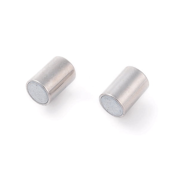 2 bag Brass Magnetic Clasps Column Platinum 20x7mm Hole: 6mm 5pcs/bag Brass