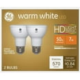 thumbnail image 1 of (2 bulbs) GE Lighting 45500 warm white LED PAR20 indoor floodlight, 50 watt replacement using only 7 watts, 570 lumens, Exceptional Color Contrast and Boldness, Dimmable, 1 of 4