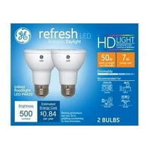 (2 bulbs) GE Lighting  45533 LED Par20 Indoor Floodlight, 7 watt, Daylight, 500 Lumens,Dimmable LED Light Bulb