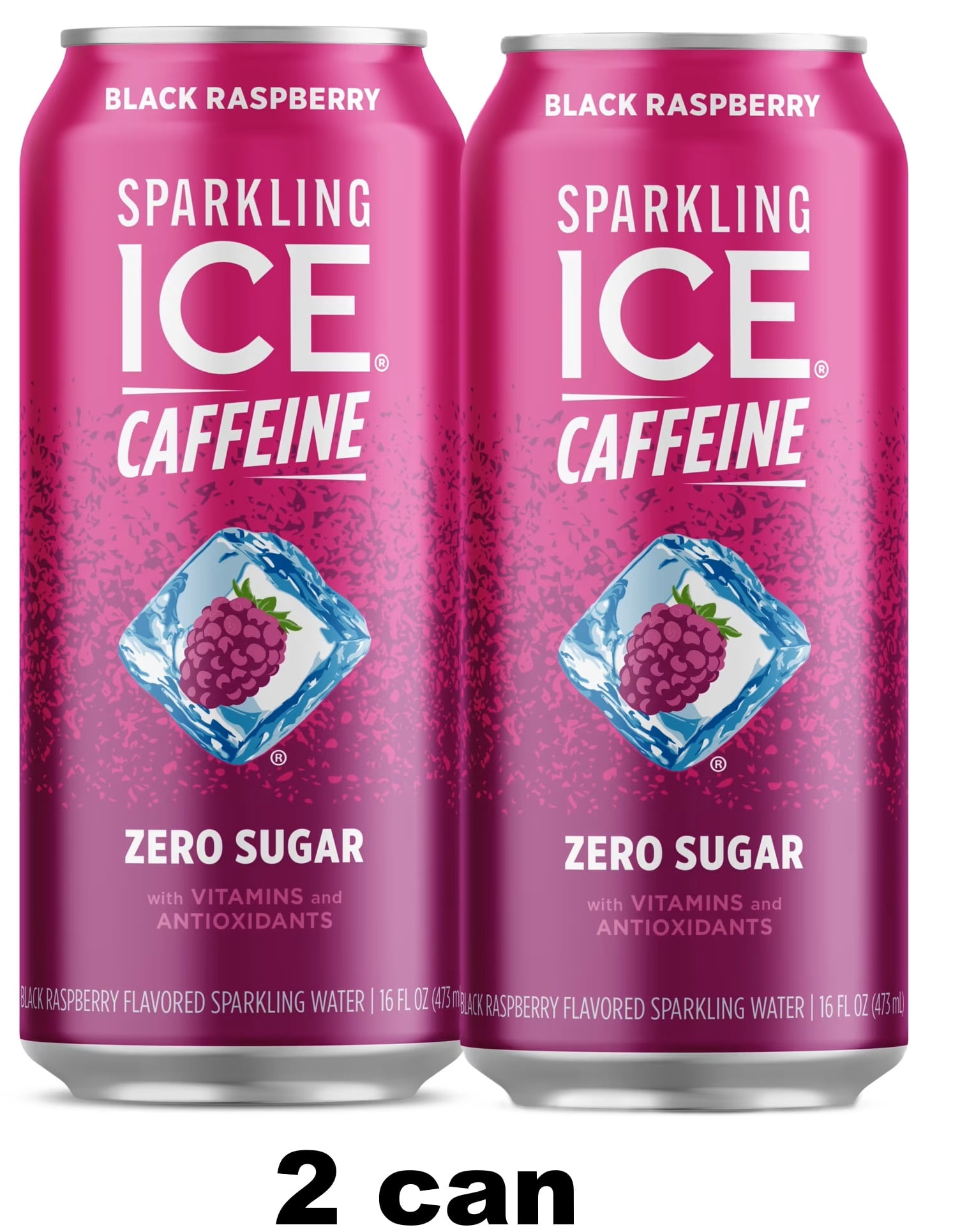 2 can Sparkling Ice® Caffeine Naturally Flavored Sparkling Water, Black ...
