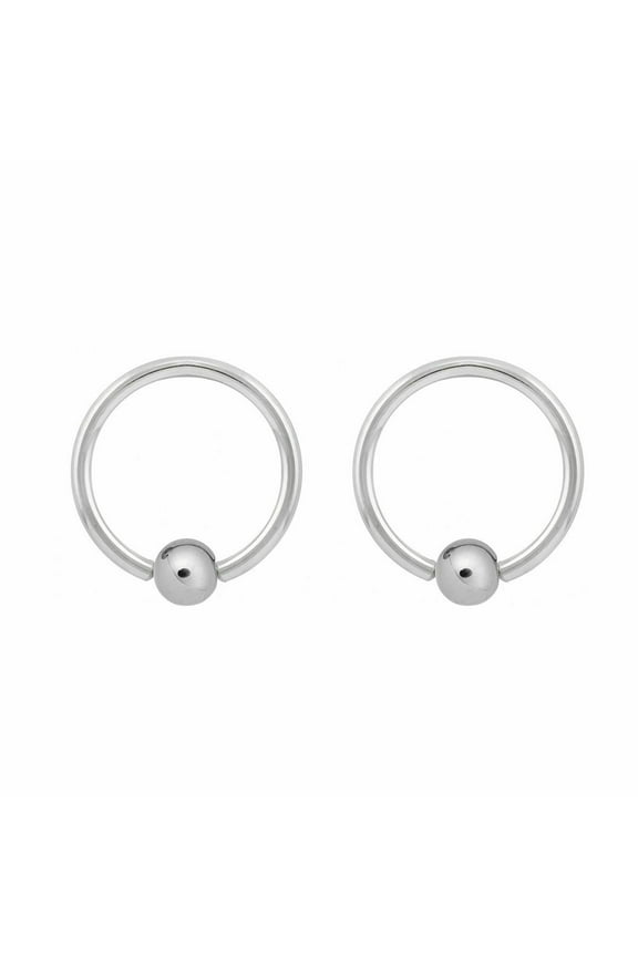 2 captive bead rings hoops Eyebrow Belly Tragus Cartilage Septum 16G