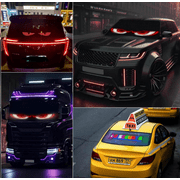 2 car demon eye lights, programmable flexible LED display screen with remote control/application control, car LED lights interior soft screen, truck windshield LED lights