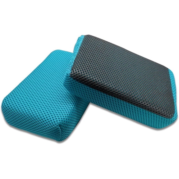 2 car detail cleaning with clay scrubbers, quickly and effectively remove paint car wash sponge, double-sided non-scratch netted clay gloves for scrubbing and clay work, light splash (sky blue)