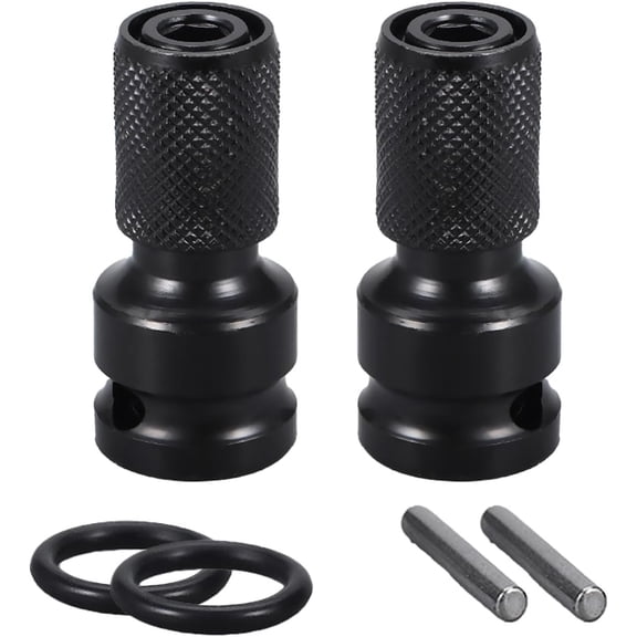 2 count 1/2 to 1/4 Socket Adapter Converter Wrench Drill Bit Set Conversion for Driver Electric Chuck Adapter Hex Drive Accessories for Air Hammer 1/2 Inch to 1/4 Inch