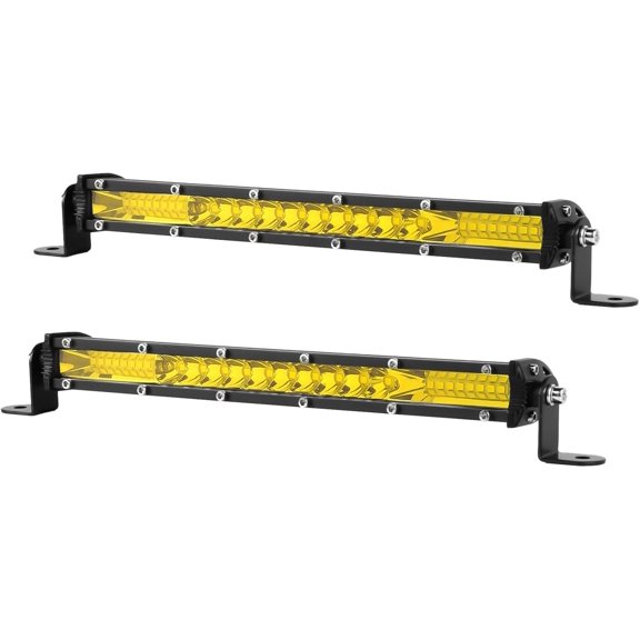 2 count 11 Inch 78W Slim LED Light Bar Single Row 26LED  Spot Flood Combo Beam Fog Driving Lamp Off Road Lights Bar Slim for  UTV SUV  ATV