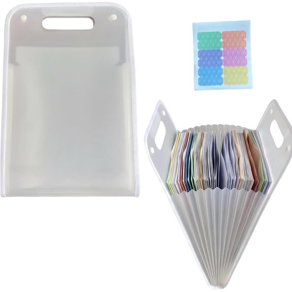 2 count 13 Pockets Accordion Folder,A4 Letter Size File Organizer