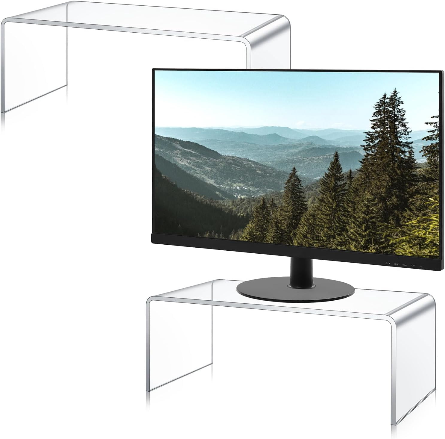 2 count 16 Inch Large Risers Display Stands 8 mm Thick Shelf Riser for ...