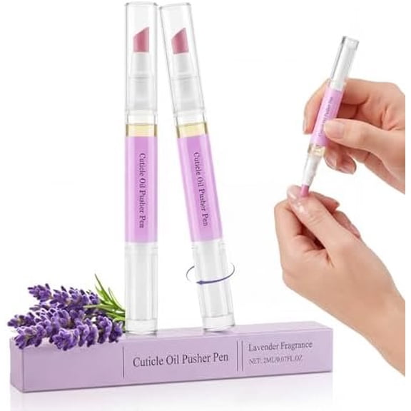2 count 2 in 1 Cuticle Remover Pen,Ceramic Cuticle Oil Pusher Pen for Hangnails Dry Nails,  Pusher Tool for Repair Nourish Moisturize Brighten Nails 2 count