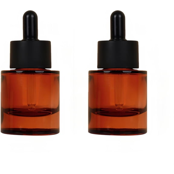 2 count 30ML/1OZ  Glass Dropper Bottles Empty Thick Glass Bottle with Eye Droppers Refillable Glass Dropper Essential Oil Bottle  Containers