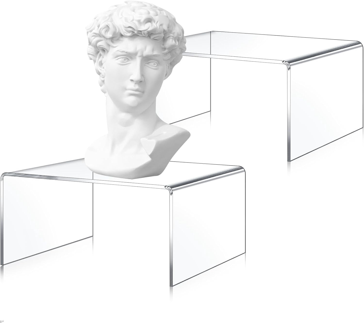 2 count 7 x 7 Inch Large Risers Display Stands 5 mm Thick Shelf Riser ...