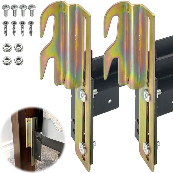 2 count #711 Bolt- to Bed Frame Conversion Brackets with Hardware Hook Plate,Headboard Hook Set, Hook  Bed Rails, Hook  Bed Frame Brackets