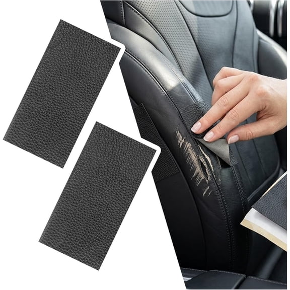 2 count 8"x4" PU Leather Repair Patch,Self-Adhesive Leather Repair Kit to Repairs Cracks/Holes,Versatile Leathers Patch for Seat Repairs & Furniture & Vinyl Surface