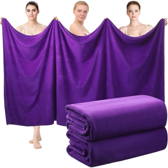 2 count Bath Towels, 40 x 80 Inch Giant Microfiber Bath Sheets Ultra Soft Bathroom Microfiber Quick Dry Absorbent Shower Towels for Camping Beach (Dark )