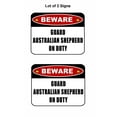 thumbnail image 1 of 2 count "Beware Guard Australian Shepherd (v2) on Duty" 11.5 inch x 9 inch Laminated Dog Sign, 1 of 2