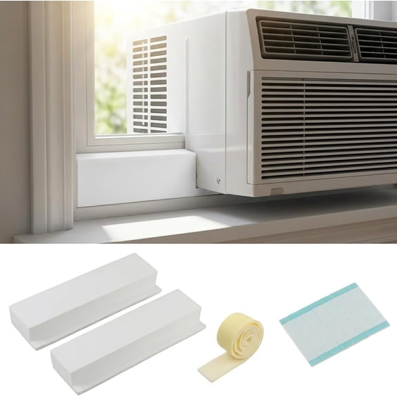2 count Block Window AC Sealing for U Shaped Window Air Conditioner | Insulation AC Side Panels, Air Conditioner Window Seal Kit, Helps Cold or Hot Air Leakage