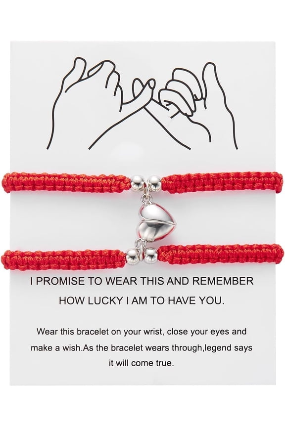 2 count Braided Heart Couple Bracelets Mutual Attraction Matching Bracelet for Couples Women Men Lover Gifts