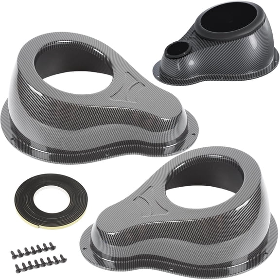 2 count Carbon Fiber Style Speaker&tweeter Boxes for 6.5" Speakers For UTV ATV RV Boat Trunk Golf Cart Marine Speaker Enclosures Pods Spacer Rear Deck Kick Panel Box (Carbon Fiber Look)