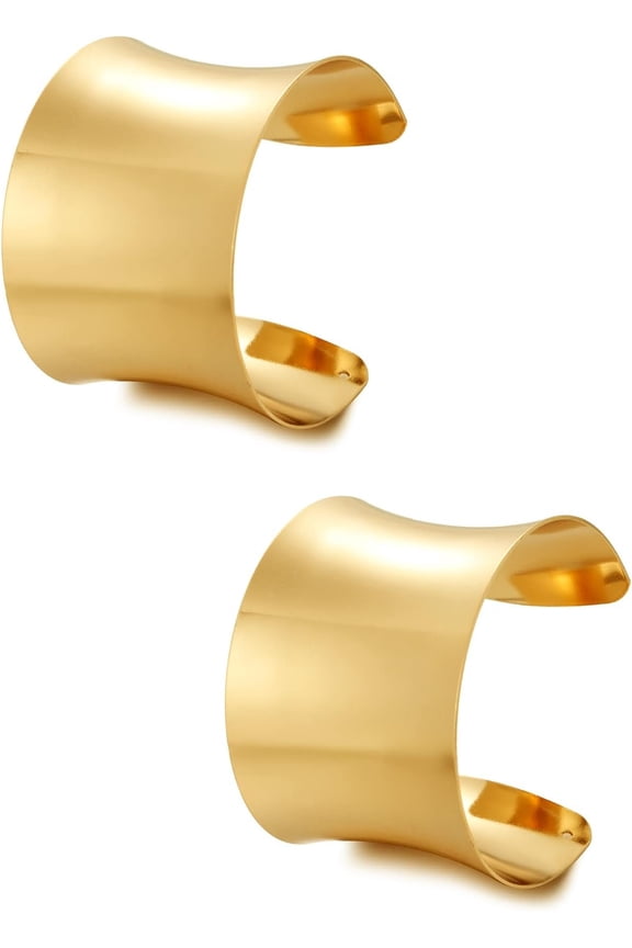 2 count Cuff Bangle Bracelet Set for Women Open Wide Wire Bracelets Wrist Cuff Wrap Bracelet Adjustable