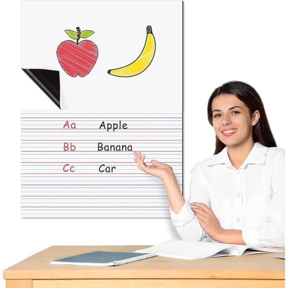 2 count Draw Write Paper 22 x 17 Inch Dry Erase Handwriting Lined Board for Classroom Whiteboard Writing Chart Newsprint Handwriting Paper Homeschool Teaching Supplies