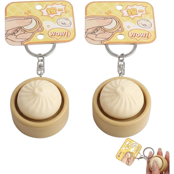 2 count Dumpling , Keyboard Fidget, Mini Dumpling Squishy Clicker Fidget for , Emotional Support Dumplings for Office Workers, Portable Keyboard Fidgets