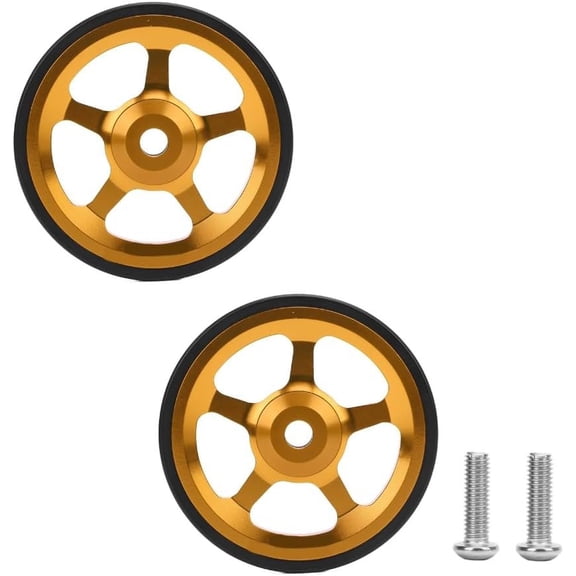 2 count Easy Wheels 60mm - Lightweight Alloy Cycling Wheels for Folding Bikes, Smooth Bearing Rollers Compatible with Brompton