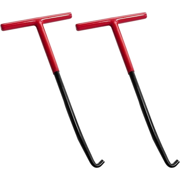 2 count Exhaust Spring Hook, T Shaped Handle Exhaust Spring Puller with Rubber Coating, Pipe Springs Puller Installation Tool for Dirt (Red)