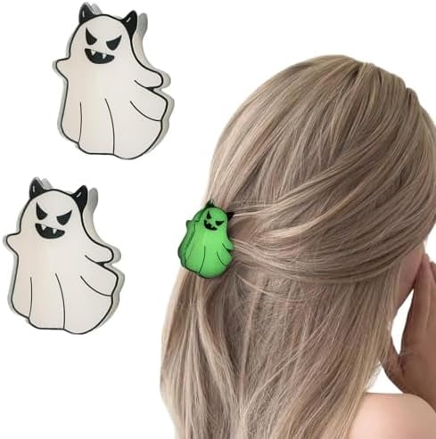 2 count Halloween Ghost Hair Claw Clips Glow in the Dark Hair Clips