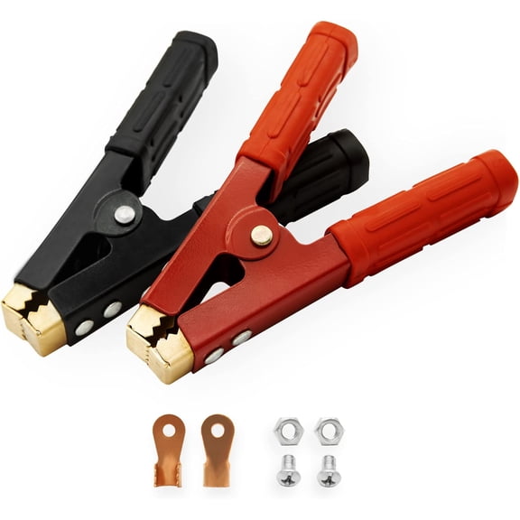 2 count Jumper Clamps, Pure Copper Clips Jumper Cables Boost Clamp, Clamps, Suitable for Boat (Red & Black)