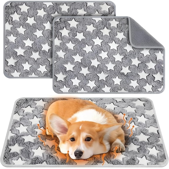 2 count Large Self Warming Pad Self Heating Mat Bed Crate Pet Blankets Thermal Heated Bed Mat for Outdoor Indoor Kittens Puppies (Large ,41 x 29)